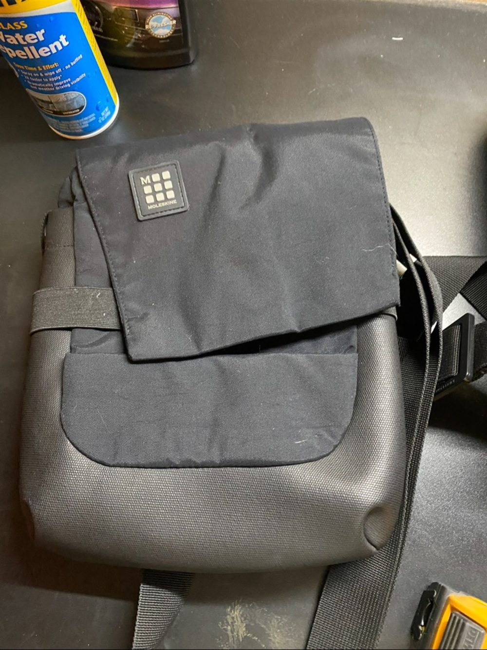 Moleskine Black Compact Crossbody Messenger Bag